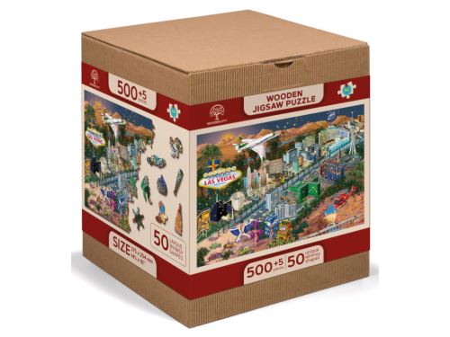 Dřevěné puzzle L 37,5x25,4 cm - Vítejte v Las Vegas, 505 dílků
