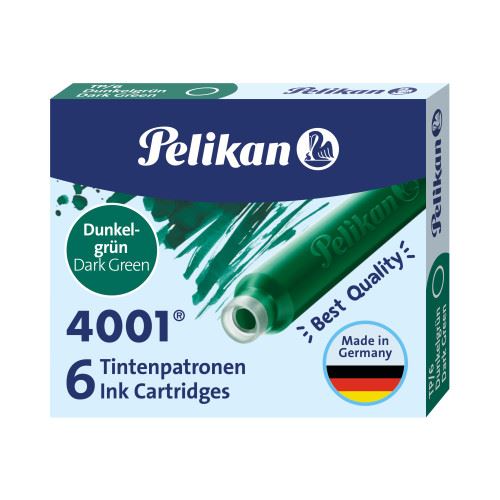 Inkoustové bombičky Pelikan 4001 TP/6 - tmavě zelená