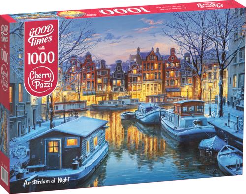 Puzzle Cherry Pazzi 1000 dílků - Amsterdam v noci (Amsterdam at night)