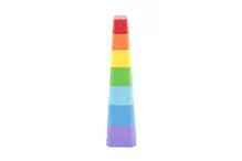 Skládanka kubus pyramida hranatá, 7 ks - barevná (4)