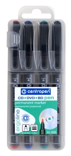 Popisovač Centropen 4606 na CD, DVD, BD disky - sada 4ks