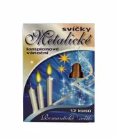 Vánoční svíčky na stromeček 9,5cm, 12ks, metalické - měděné (1)