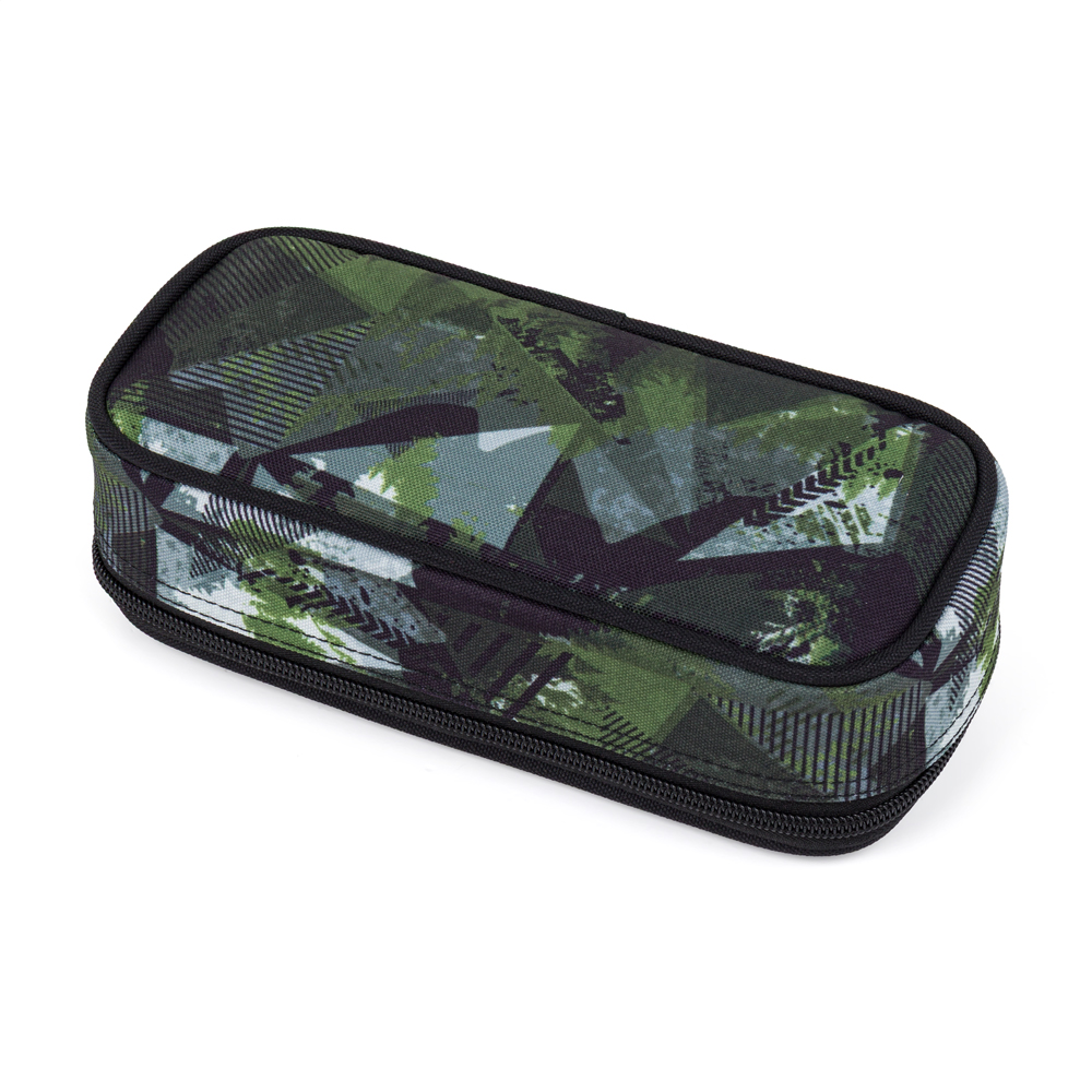 Studentský penál Bagmaster Case Bag 26 A, pohled zboku na army vzor
