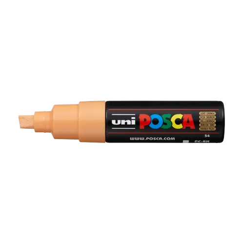 Dekorační popisovač Posca PC-8K, 8 mm, světle oranžová (54)