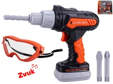 Vrtačka příklepová 20 cm se zvukem na baterie, brýlemi 14,5 cm a 2 vrtáky
