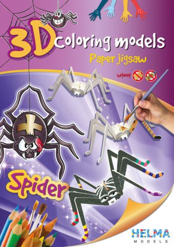 3D omalovánky A4 - SET Pavouk